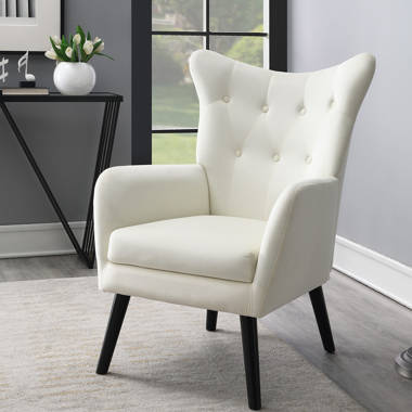 Ivory discount wingback chair